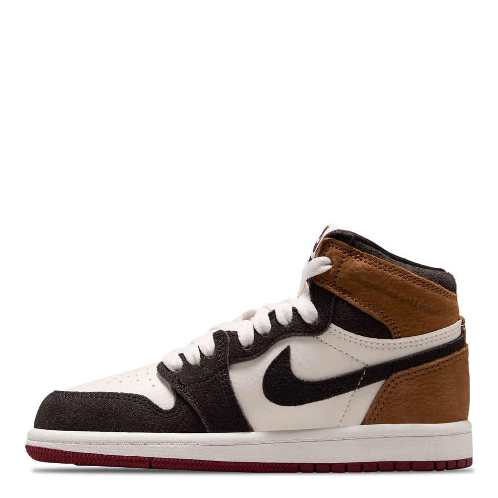 Air Jordan 1 Retro High OG Little Kid's Love Letter Shadow Brown/Shadow Brown-Soft Pearl-Light British Tan-Team Red FD1412-201