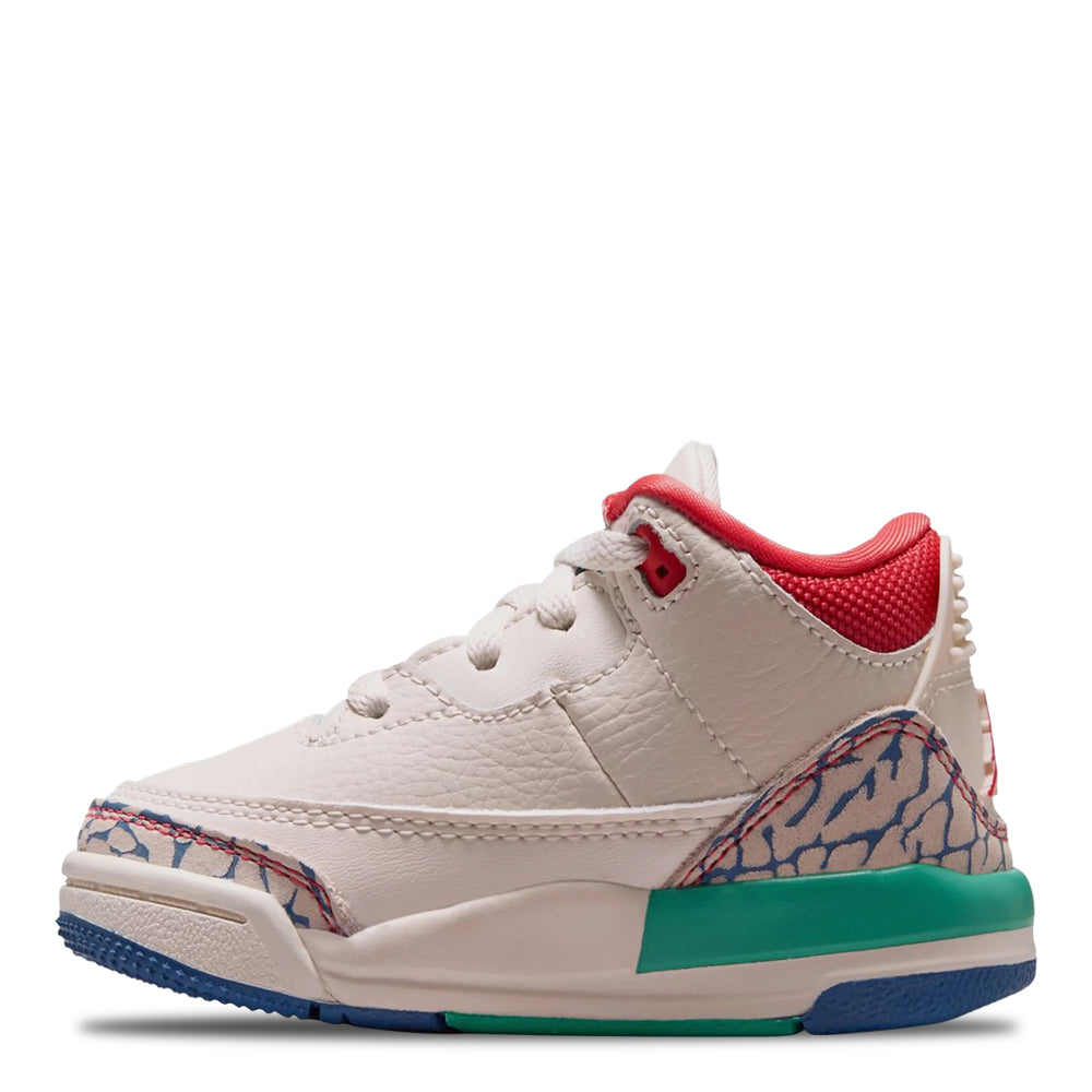 Toddler Air Jordan 3 Retro Play Your Way Chalk/Track Red/True Blue/Kinetic Green IO2075-100