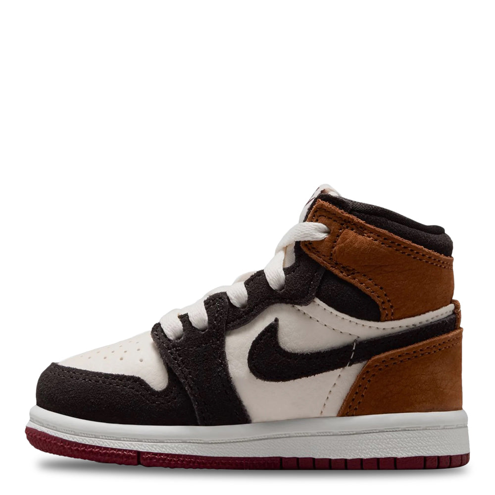 Air Jordan 1 Retro High OG Toddler's Love Letter Shadow Brown/Shadow Brown-Soft Pearl-Light British Tan-Team Red FD1413-201