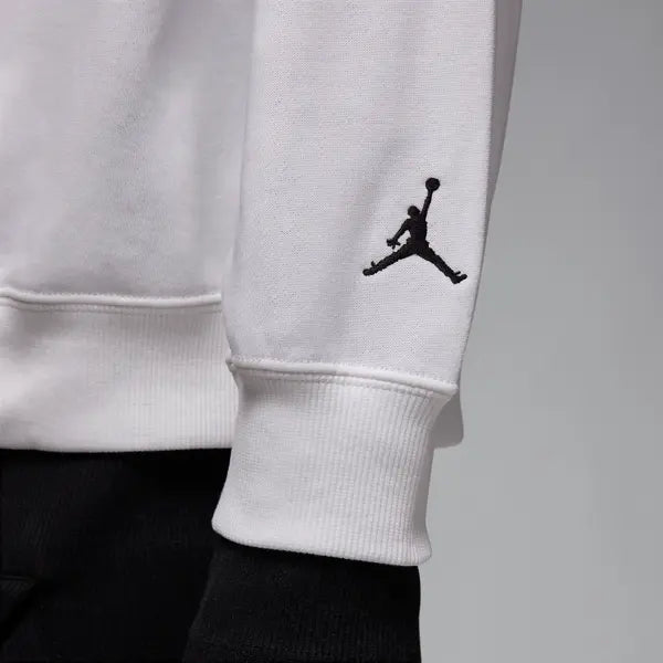 Women's Jordan Brooklyn Fleece Crew-Neck Sweatshirt - White/Red