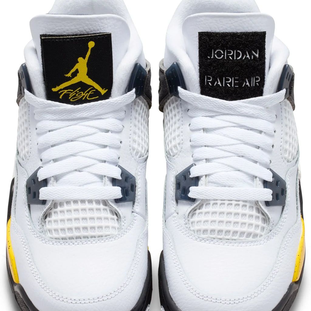 Big Kid's Air Jordan 4 Retro Tour Yellow White/Tour Yellow-Dark Blue Grey-Black 408452-102