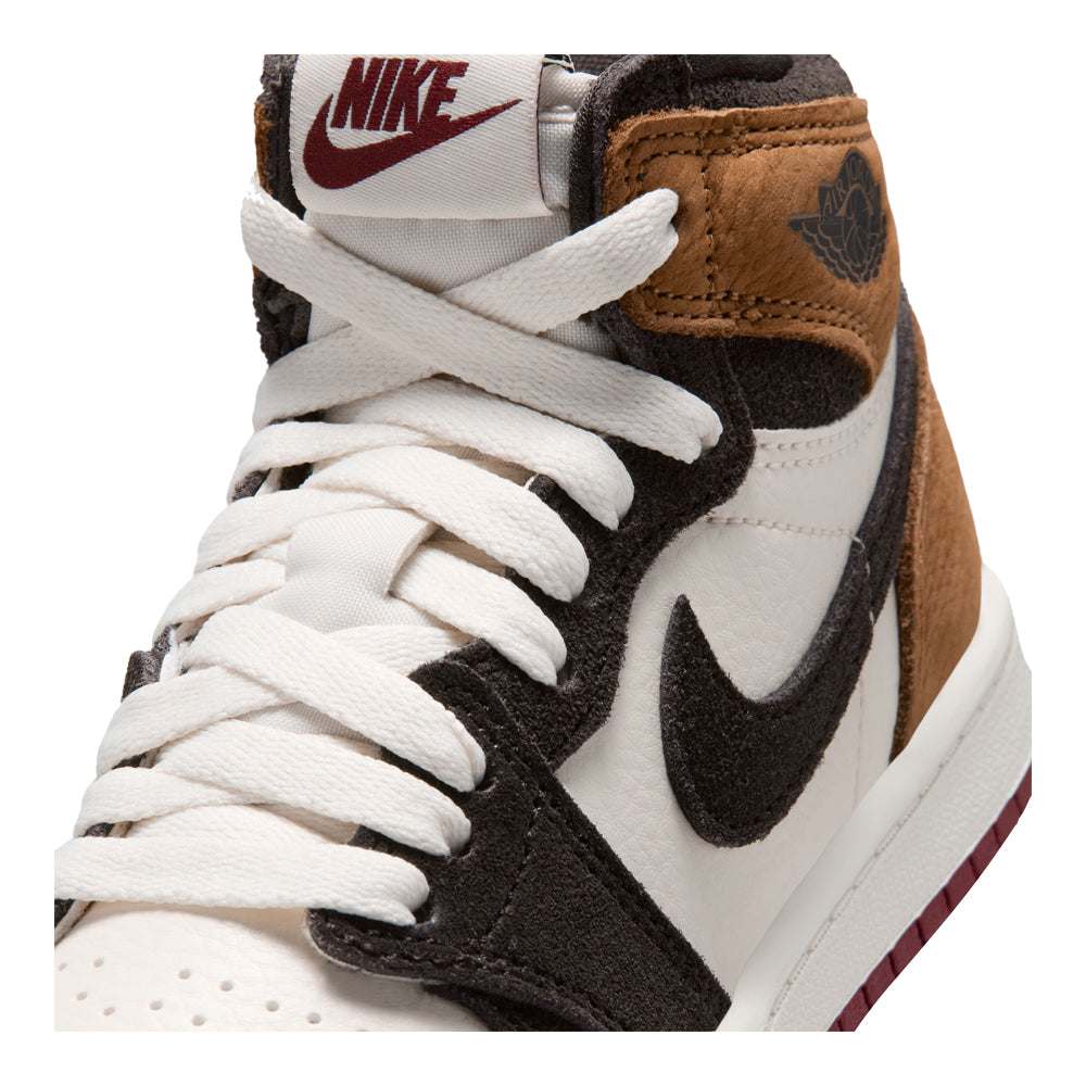 Air Jordan 1 Retro High OG Little Kid's Love Letter Shadow Brown/Shadow Brown-Soft Pearl-Light British Tan-Team Red FD1412-201