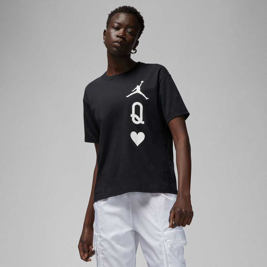 Women's Jordan Flight T-Shirt - BLACK/WHITE