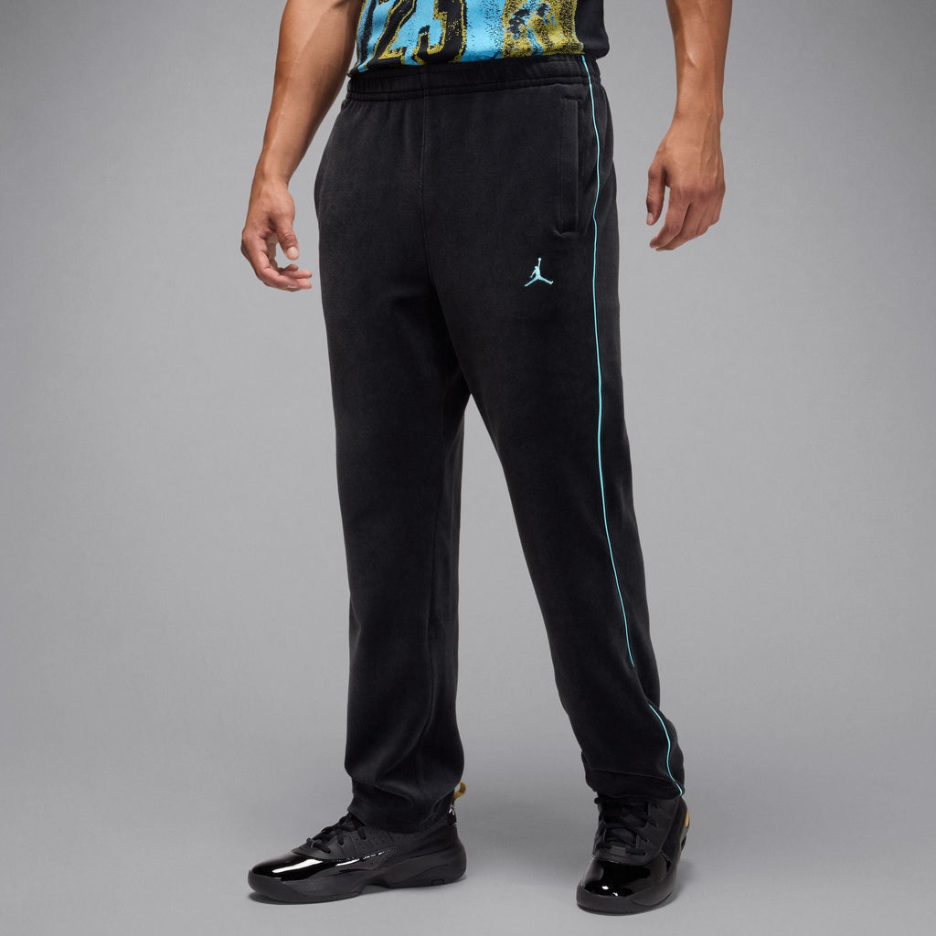 Men's Jordan Brooklyn Velour Track Pants - Black/Blue Chill