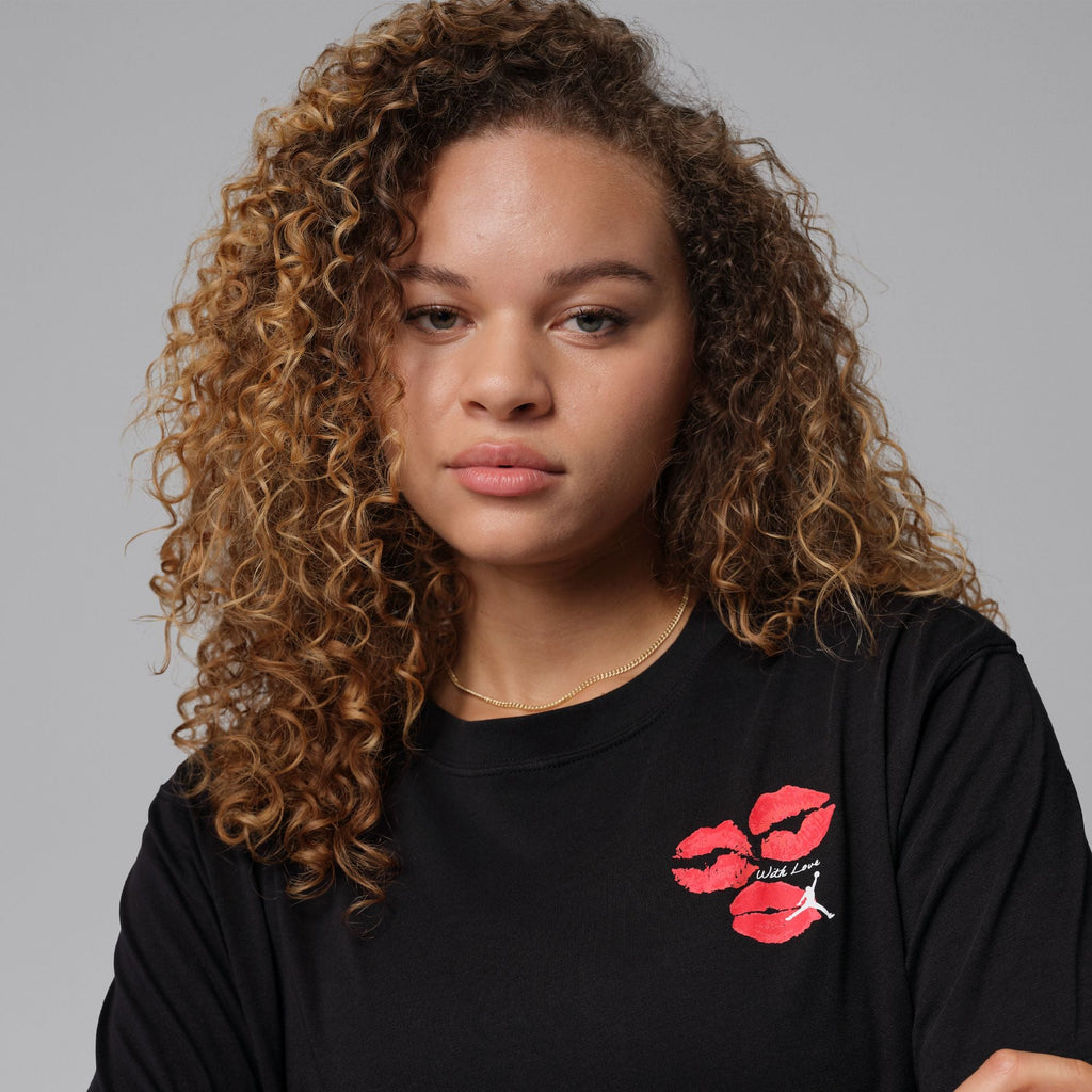 Womens Jordan Lips Graphic T-Shirt - Black/White