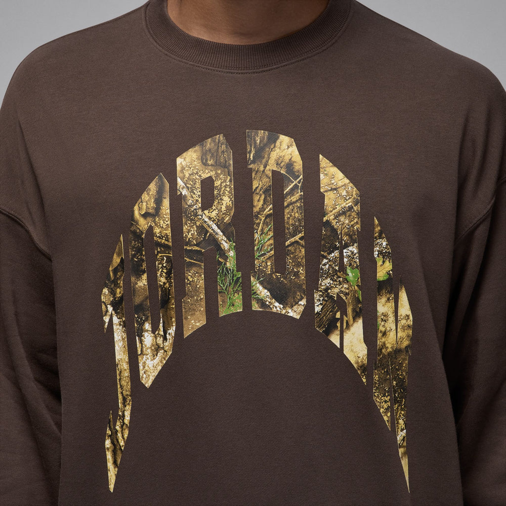 Men's Jordan Brooklyn French Terry Realtree Crew-Neck Sweatshirt - Baroque Brown/Sail