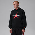 Men's Jordan Brooklyn Fleece Pullover Hoodie - Black/Infrared 23
