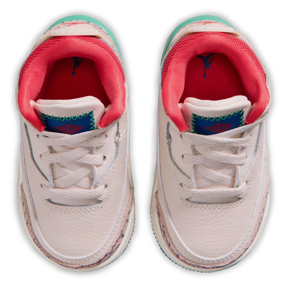 Toddler Air Jordan 3 Retro Play Your Way Chalk/Track Red/True Blue/Kinetic Green IO2075-100